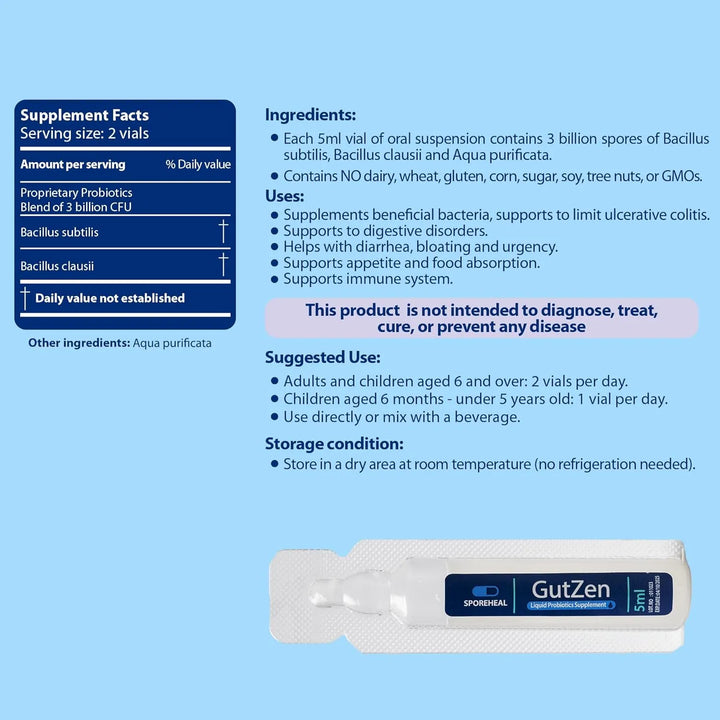 Probiótico Líquido Gutzen Salud Intestinal Digestiva Reduce - Imagen 2