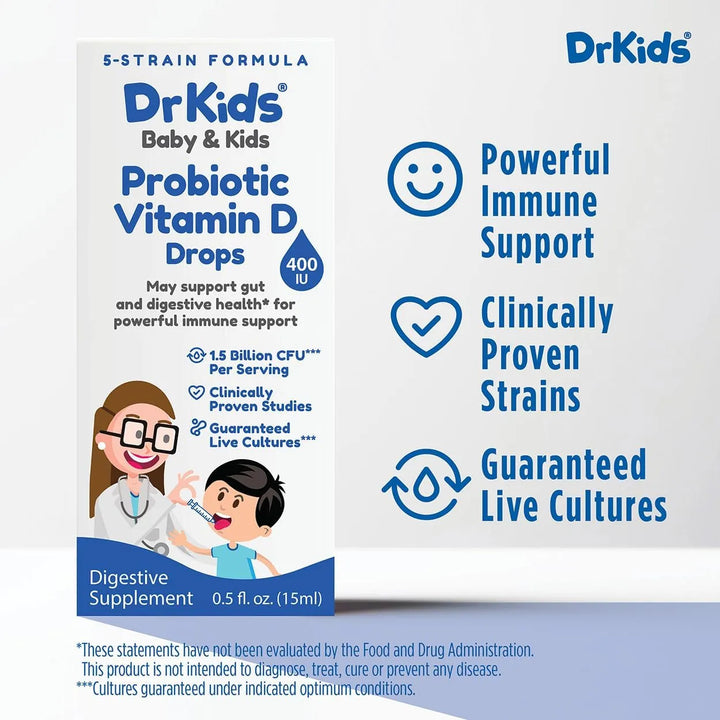 Gotas Probióticas Vitamina D Para Bebés Niños Salud Intestin - Imagen 2
