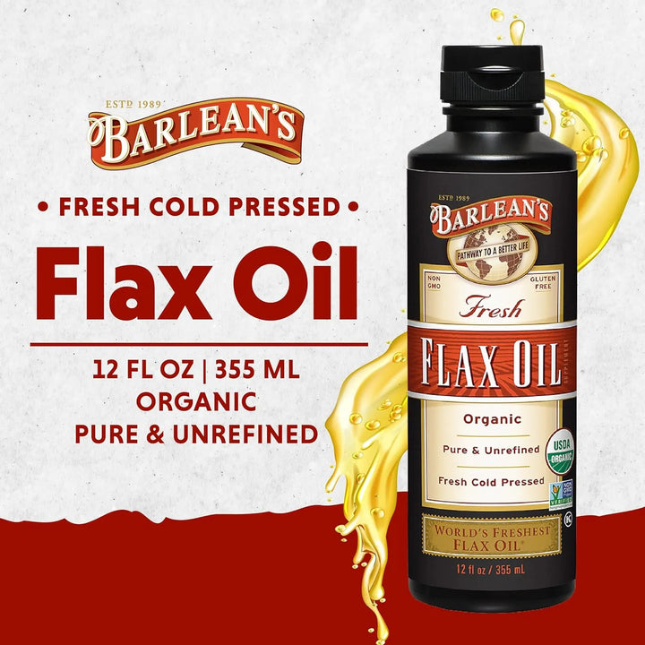 Aceite Linaza Organica Puro Prensado En Frio Barlean 355 Ml Fragancia - Imagen 2