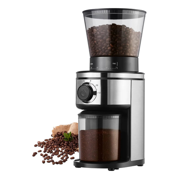 Molinillo De Café Eléctrico OLLYGRIN Con 30 Ajustes De Molienda Rebabas Cónicas Acero Inoxidable