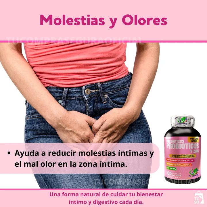 Probióticos Prebióticos Y Zinc Cuidado Intimo De La Mujer Sin Sabor - Imagen 3
