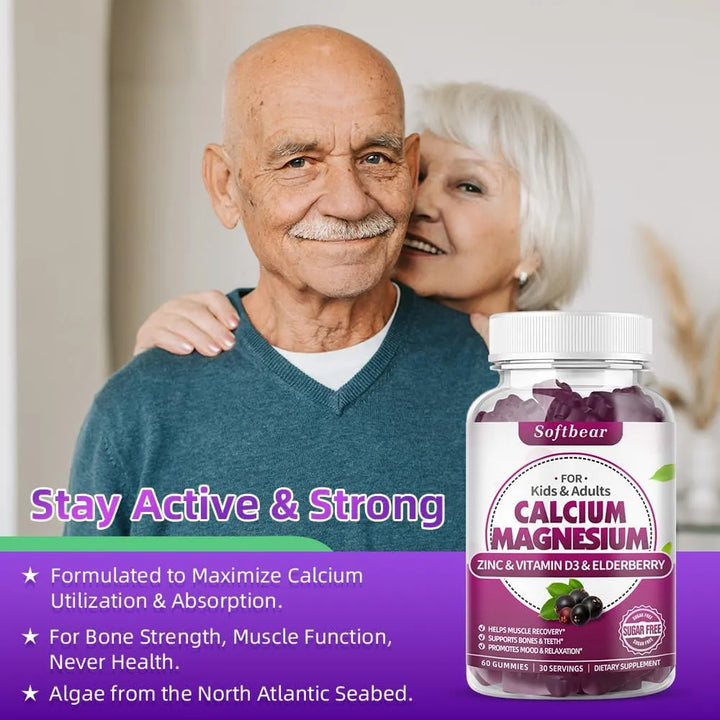 Gomitas De Calcio Magnesio Zinc 600 Mg Para Mujeres Fortalec - Imagen 6