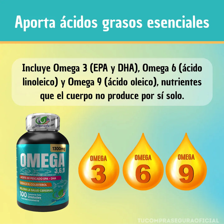 Omega 3, 6, 9  Epa Dha 1300 Mg Puro Original - Imagen 7