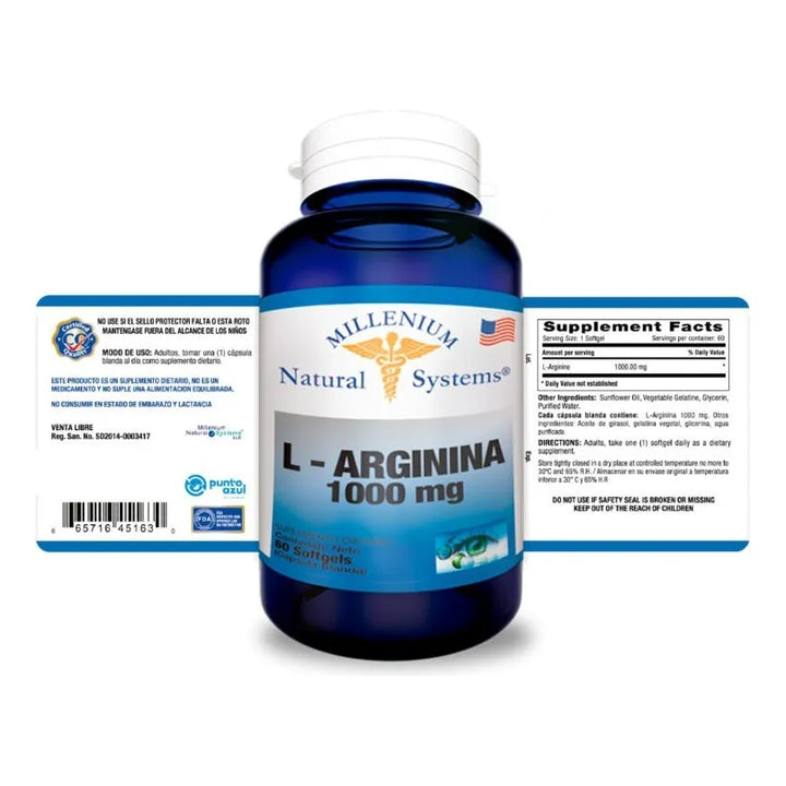 L Arginina 1000mg Natural X 60 - Imagen 2