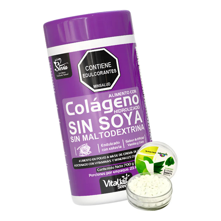 Colágeno Hidrolizado Vainilla 700g + Mentas Vitaliah - Imagen 1