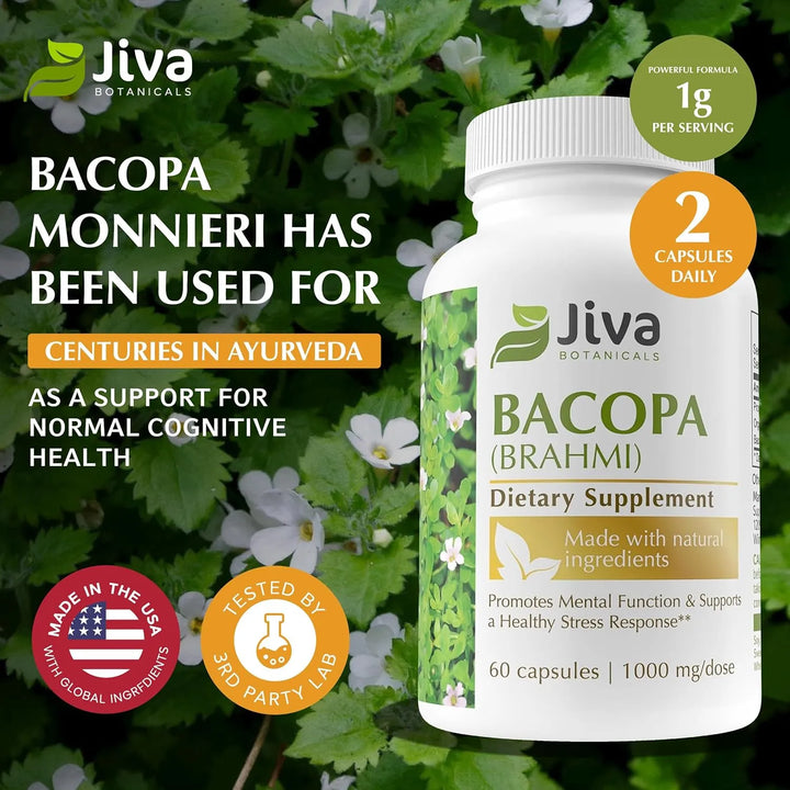 Cápsulas De Bacopa Monnieri 300 Mg Extracto Orgánico Para Co - Imagen 3