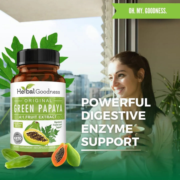 Cápsulas De Extracto De Hoja De Papaya Verde 60 Unidades Con - Imagen 3