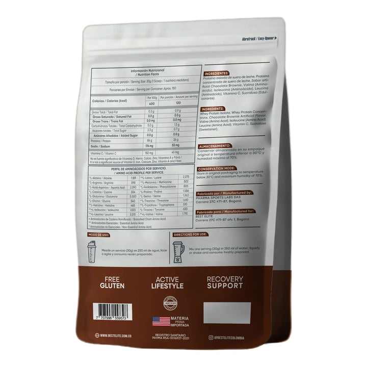 100% Whey Total 10 Libras De Best Elite 10lb 10 Lb Proteina Limpia Gold - Imagen 3