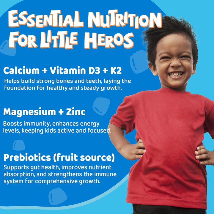 Gomitas Calcio Niños Adolescentes Vitamina D3 K2 Magnesio Zi - Imagen 4