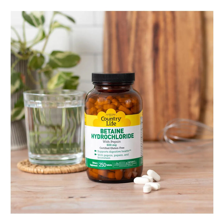 Betaína Clorhidrato Con Pepsina 600 Mg 250 Tabletas Digestió - Imagen 4