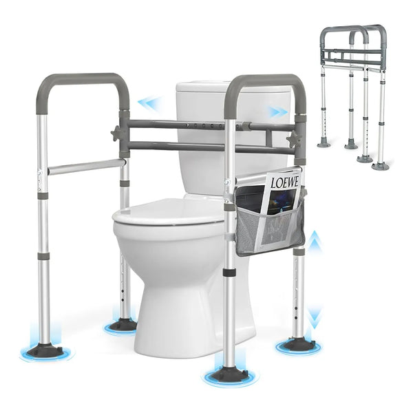 Rieles De Seguridad Ajustables Para Inodoro Soporte Estable Y Comodo Para Personas Mayores