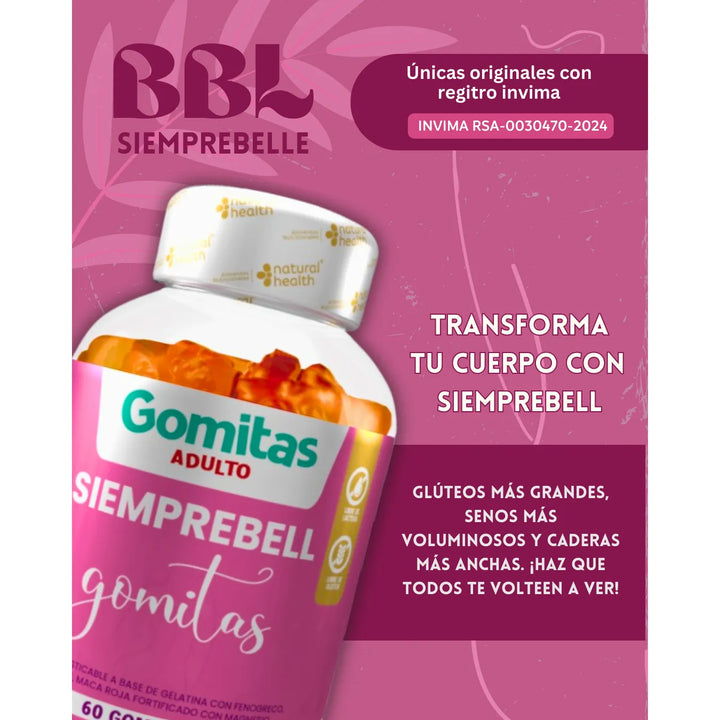 Gomas Aguaje Fenogreco & Maca Roja Fitoestrogenos Naturales Fem- Siemprebell Invima - Imagen 7