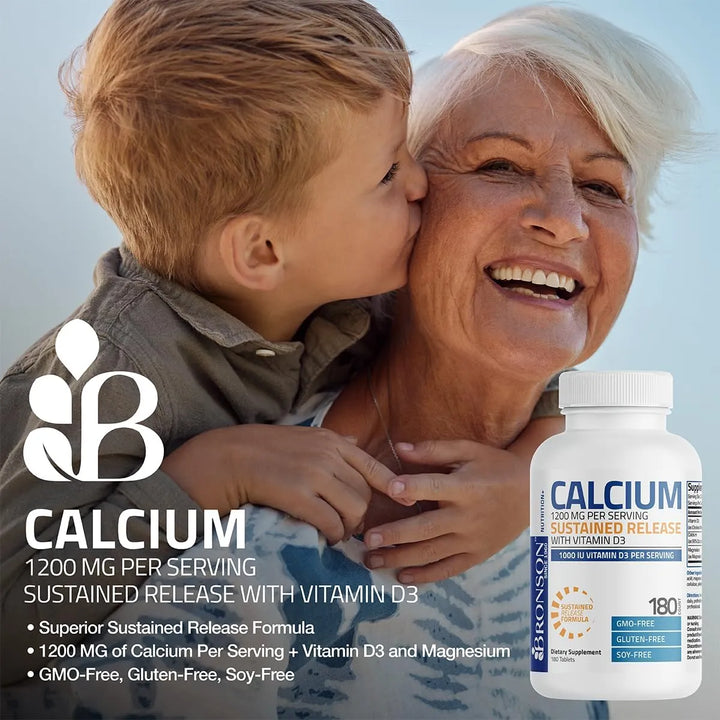 Calcio 1200 Mg Liberación Sostenida Vitamina D3 1000 Ui 180 - Imagen 3