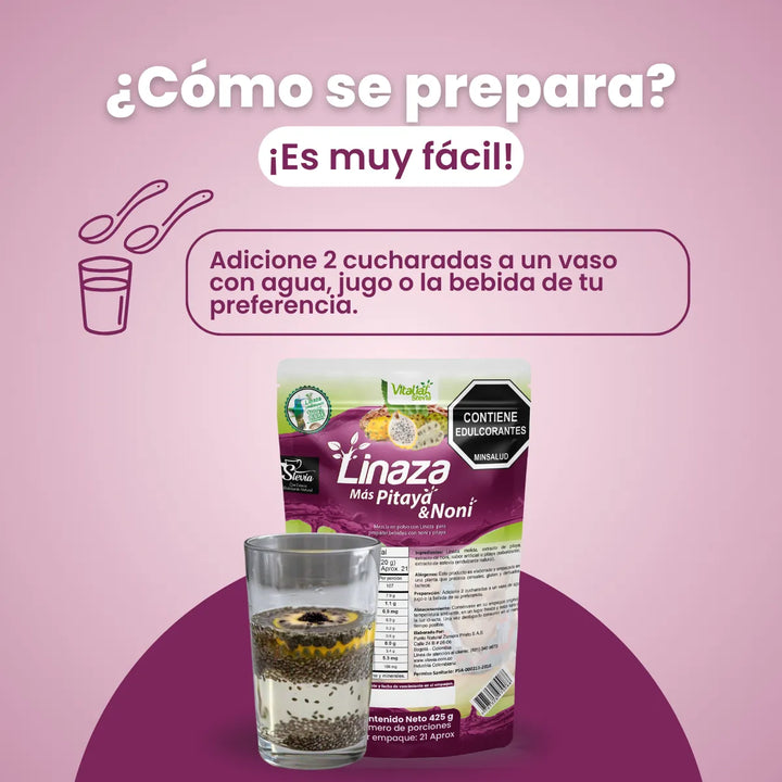 Vitaliah Linaza Qb Con Noni Y Pitaya Natural - Imagen 4