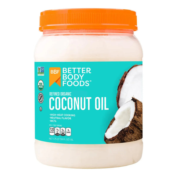 Aceite De Coco Orgánico Refinado BetterBody Foods 56 Oz Sabor Neutro Multiusos