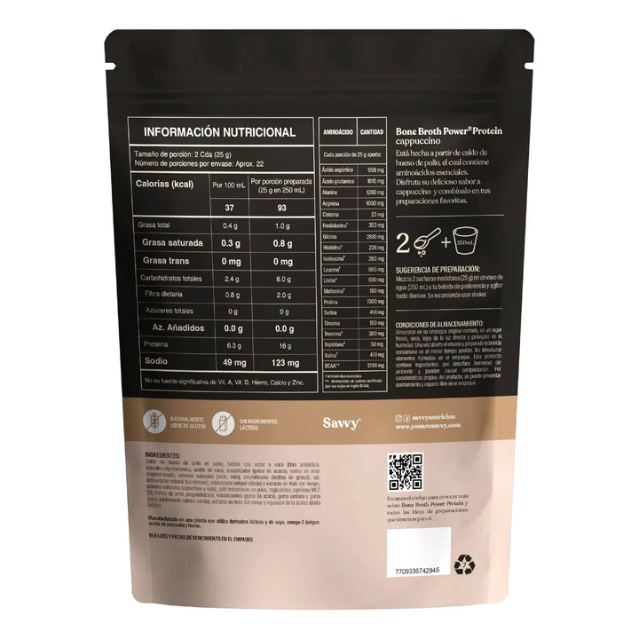 Proteína Savvy Capuccino Bone Broth - Imagen 4