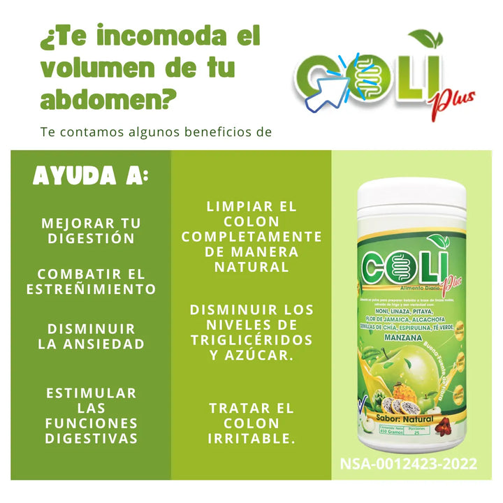 Coli Plus Fibra Natural- Estreñimiento Inflamacion Adelgaza - Imagen 5