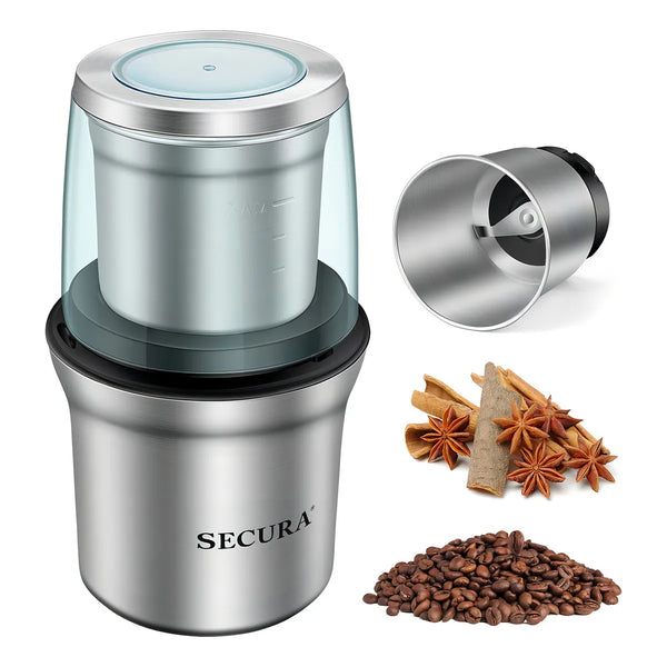 Molinillo Eléctrico De Café Y Especias Capacidad 75 G Cuchillas Acero Inoxidable