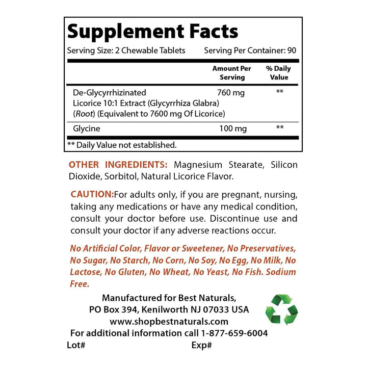 Dgl 380 Mg Masticable Inmune Best Naturals 180 Tabletas - Imagen 2