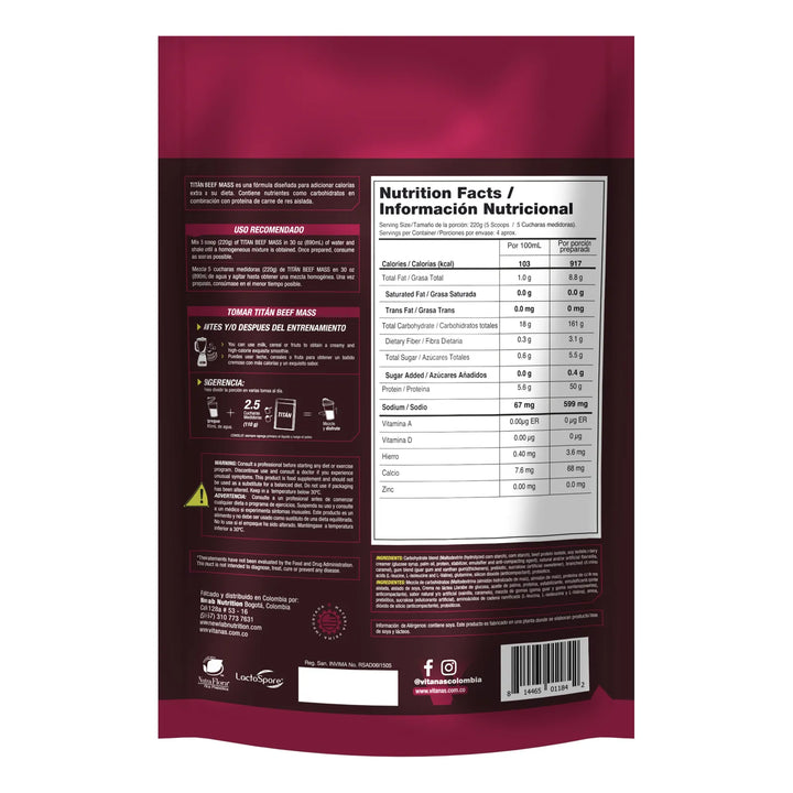 Titan Beef Mass Proteina  - Imagen 2