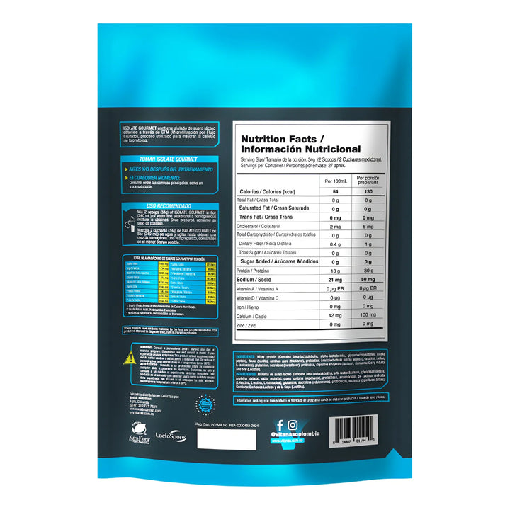 Whey Isolate Gourmet Proteina - Imagen 2