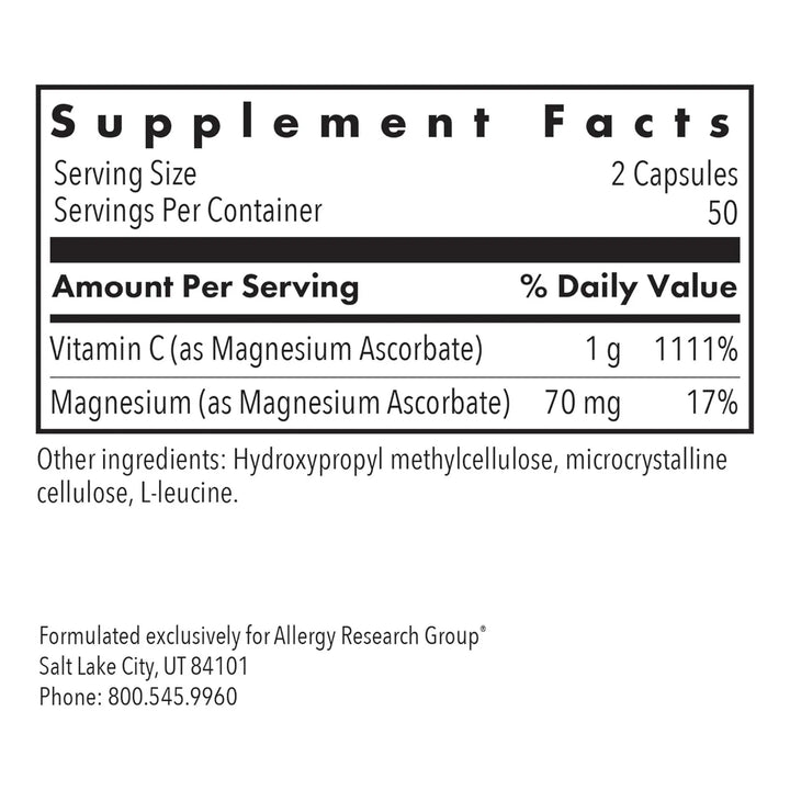 Ascorbato De Magnesio 1000 Mg Vitamina C Tamponada Apoyo Inm - Imagen 3