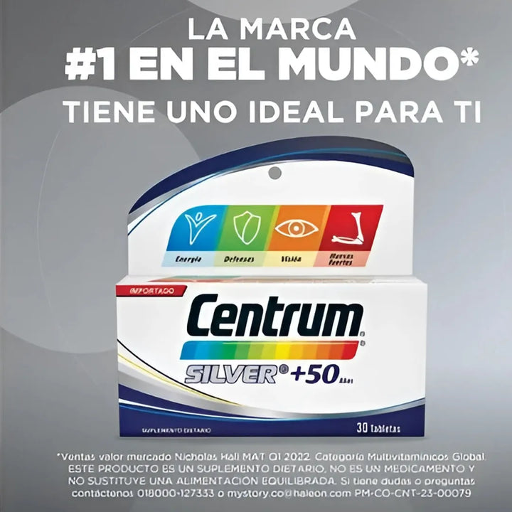 Centrum Silver X 100 Tabletas Sin Sabor - Imagen 5