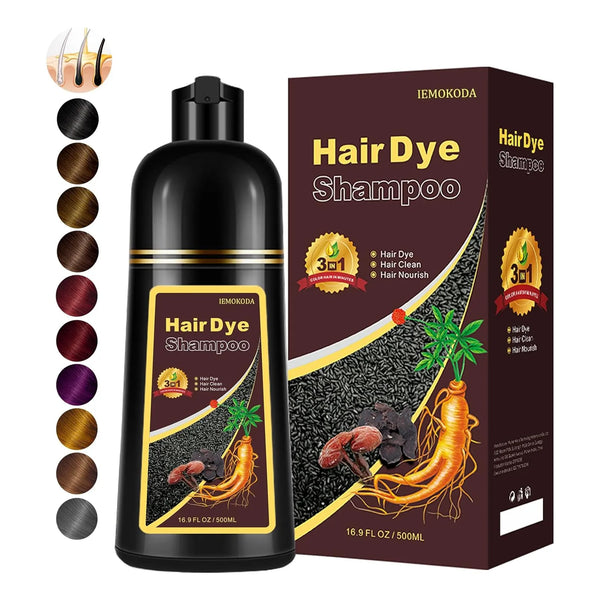 Champú Tinte Cabello Gris 3 En 1 Cobertura 100% Natural En 15 Min