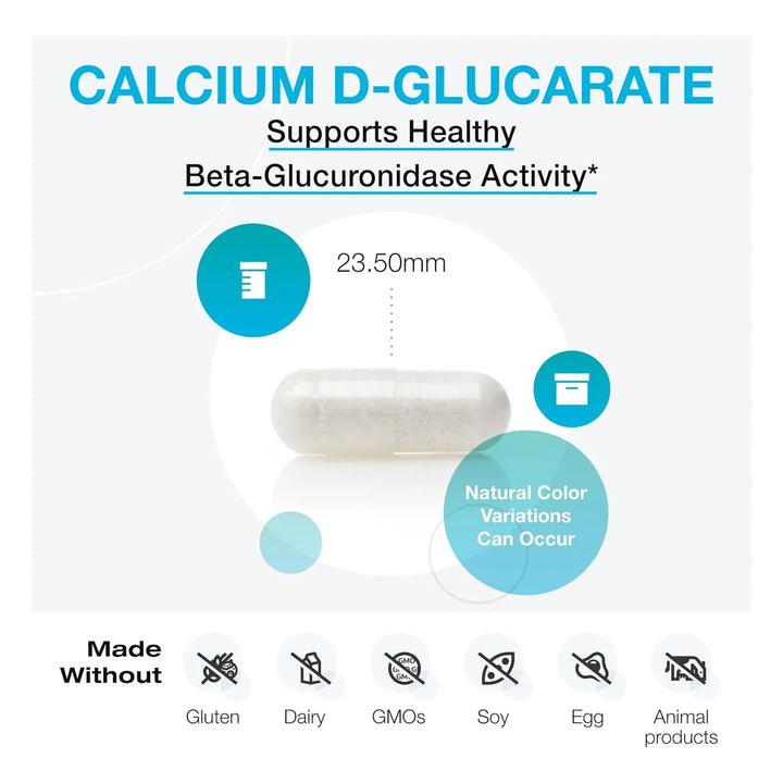 D-glucarato De Calcio 500 Mg Apoyo Desintoxicación Toxinas H - Imagen 3