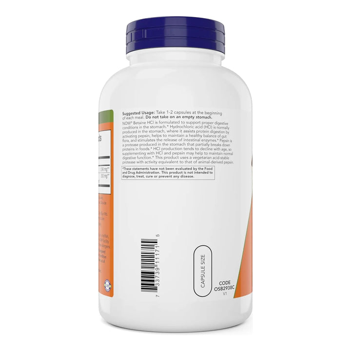 Betaína Hcl 648 Mg 240 Cápsulas Vegetales Paquete Doble Con - Imagen 3