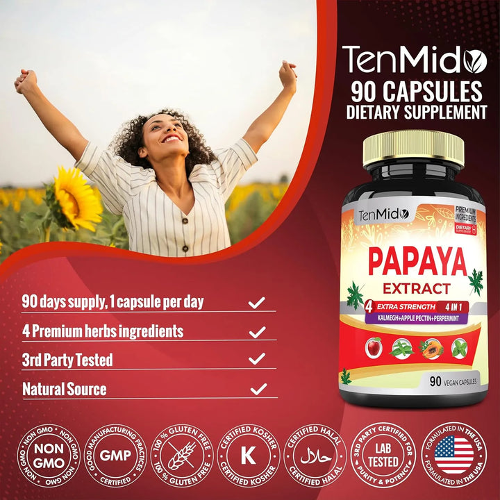 Cápsulas De Extracto De Hoja De Papaya Para Mejorar La Diges - Imagen 5