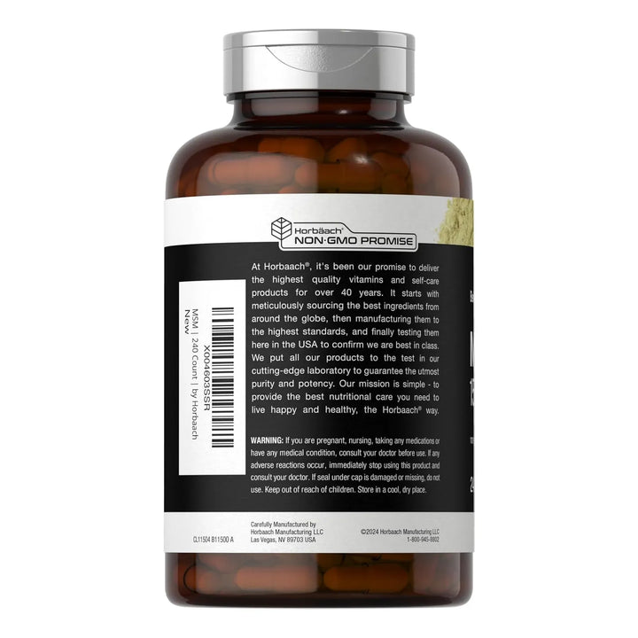 Cápsulas Msm 1500 Mg 240 Unidades Fórmula Natural Para Artic - Imagen 3
