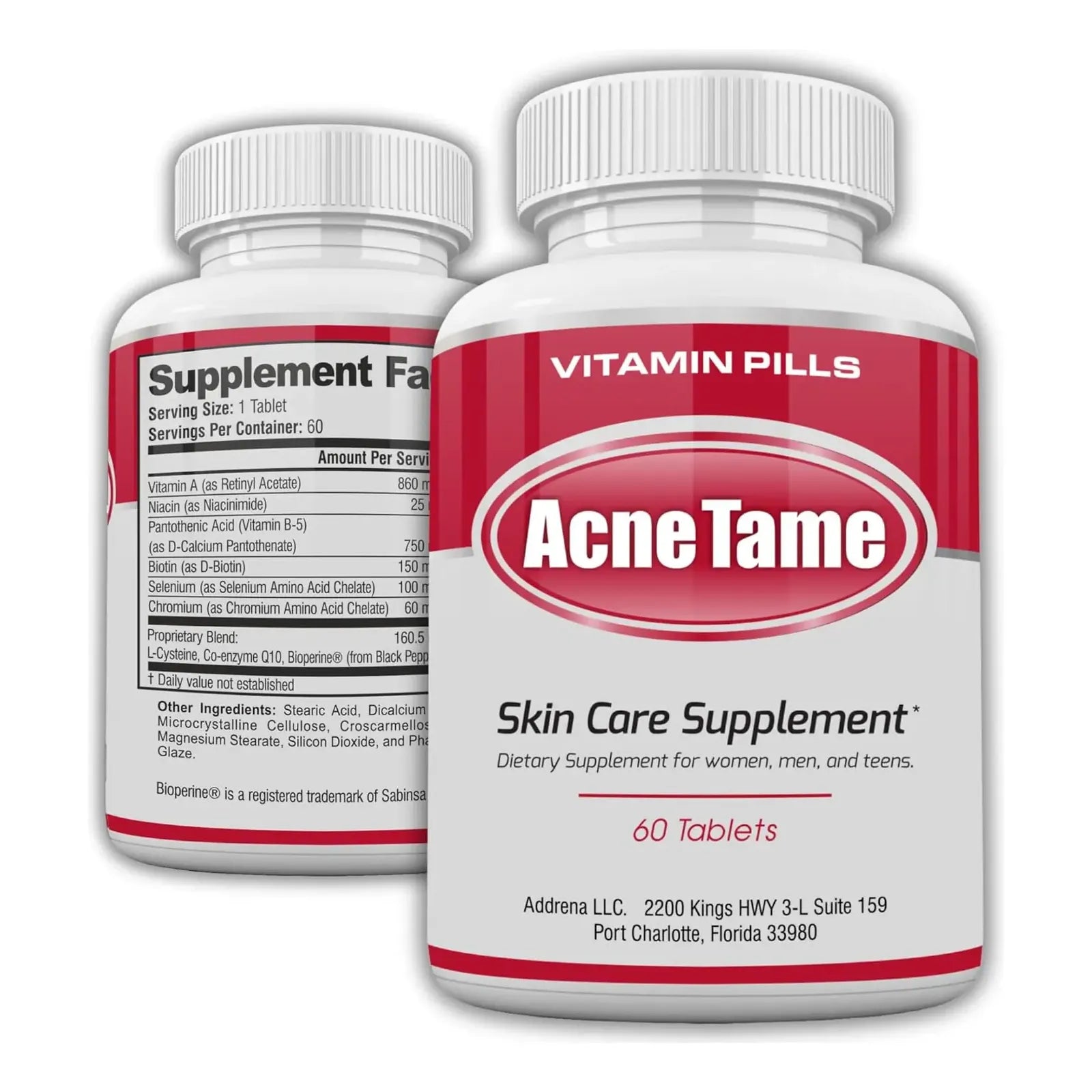 Acnetame Pastillas Para El Acné Suplemento Con Vitamina B5 60 Comprimi ...
