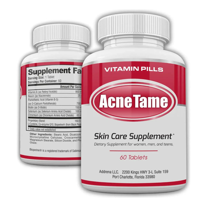 Acnetame Pastillas Para El Acné Suplemento Con Vitamina B5 60 Comprimi ...