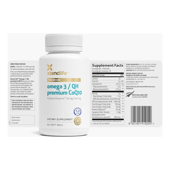 Aceite De Pescado Omega 3 Premium Con Coq10 1100mg Dha Epa U - Imagen 5