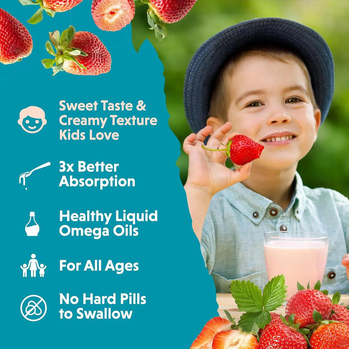 Omega 3 Niños 1473 Mg Epa Dha Cerebro Y Ojos Frutas 227 Gr - Imagen 4