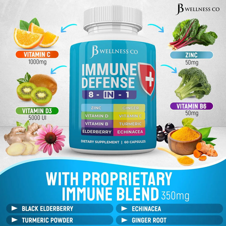 Cápsulas Apoyo Inmunológico 8 En 1 Zinc Vitamina D3 125 Mcg - Imagen 6