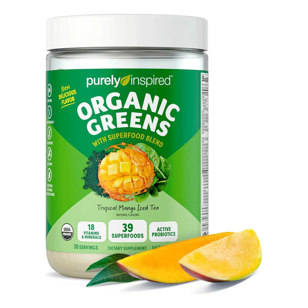 Batido En Polvo Verde Orgánico Sabor Té Helado Mango Tropica - Imagen 1