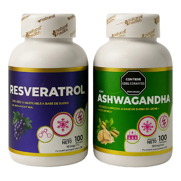 Ashwagandha + Resveratrol 100 Cápsulas | Suplemento Natural Para La Concentración, Memoria, Energía Mental, Antiestrés Y Sistema Nervioso - Imagen 1
