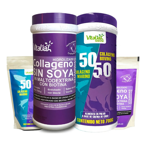 Kit Colágeno Hidrolizado Vitaliah 50/50 + Vainilla + Doypacks X2 - Imagen 1
