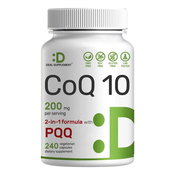 Coenzima Q10 200mg Y Pqq 200mcg 240 Cápsulas Vegetales Antio - Imagen 1