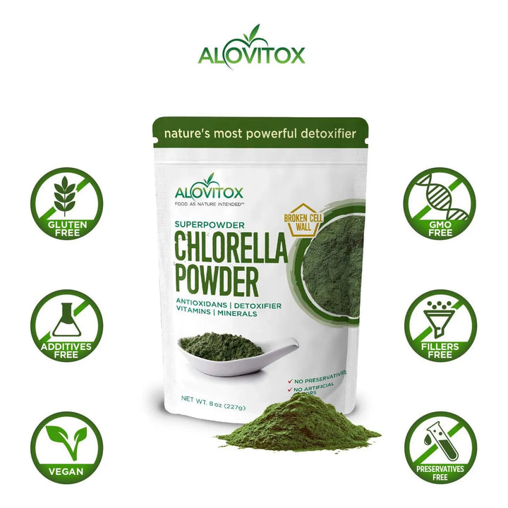 Chlorella En Polvo Orgánica 227 Gramos Superalimento Antioxi - Imagen 4