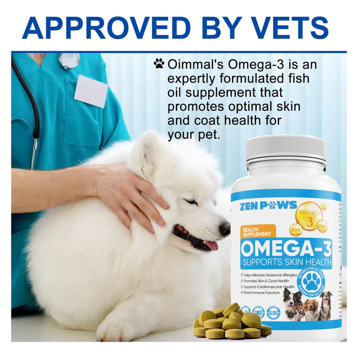 Aceite De Pescado Omega 3 Para Perros 180 Tabletas Alivio Pi - Imagen 5