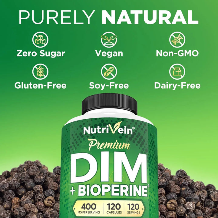 Dim 400 Mg Diindolilmetano Con Bioperina Apoyo Equilibrio Ho - Imagen 6