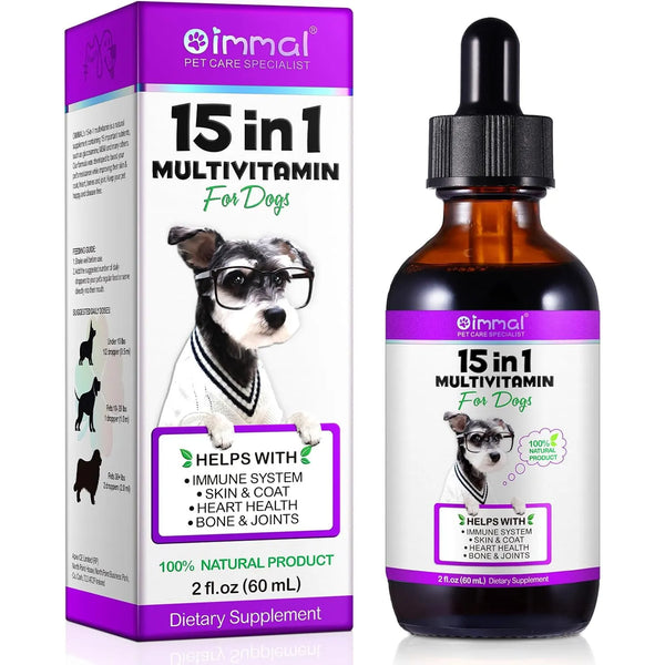 Multivitaminico Liquido 15 En 1 Para Perros Piel Corazon Y Articulaciones