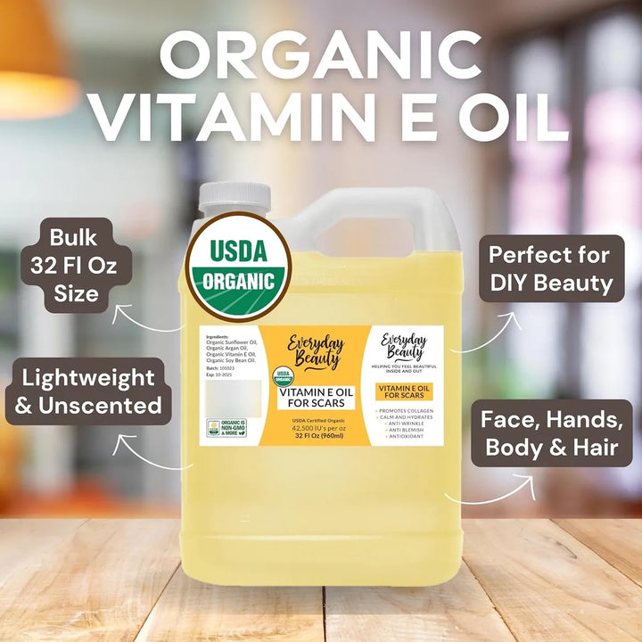 Aceite Orgánico De Vitamina E 946 Mililitros Natural Ligero - Imagen 5