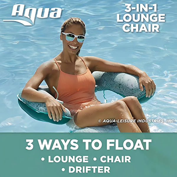 Aqua Mosaic 3 En 1 Sillon De Piscina Flotador Transformable Verde