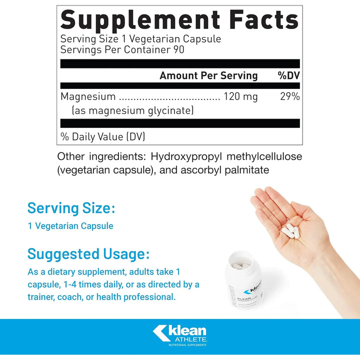 Magnesio Klean Apoyo Energía Muscular Recuperación 90 Cápsul - Imagen 2