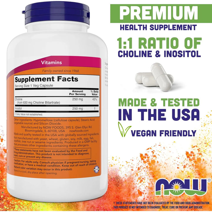 Cholina E Inositol 180 Cápsulas Vegetales Energía Cognitiva - Imagen 2