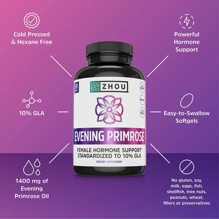 Cápsulas Aceite De Onagra 1300mg Equilibrio Hormonal Apoyo S - Imagen 3